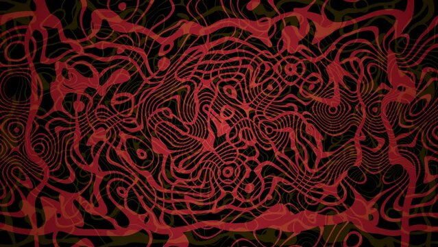 Black and red background of abstract and psychedelic liquid forms