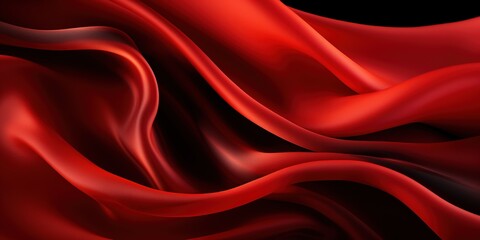 Obraz premium Red black elegant abstract background. Silk satin fabric with nice folds. Luxurious dark red background with wavy lines. Valentine, anniversary, wedding, birthday, holiday concept