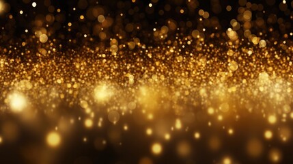 golden christmas particles and sprinkles for a holiday celebration like christmas or new year. shiny golden lights. wallpaper background for ads or gifts wrap and web design