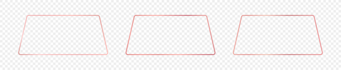 Rose gold glowing rounded trapezoid shape frame