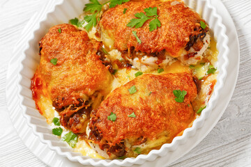 baked chicken breasts with french onion, cheese