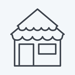 Icon Bungalow. suitable for Summer symbol. line style. simple design editable. design template vector. simple illustration