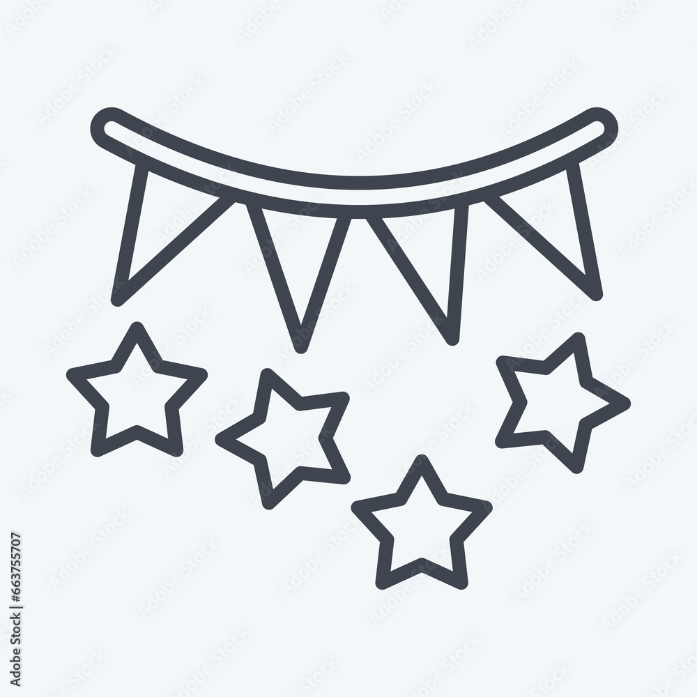 Fototapete icon party. suitable for summer symbol. line style. simple design editable. design template vector. 