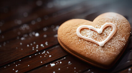 heart shaped cookies on table