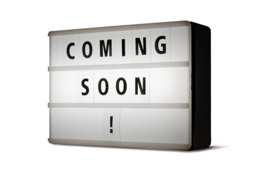 Light panel with the inscription coming soon isolated