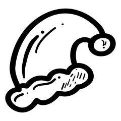 Hand drawn Santa Claus hat. Vector illustration.