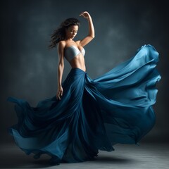 photo of a beautiful model dancing