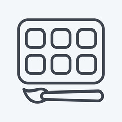 Icon Watercolor. suitable for Paint Art Tools symbol. line style. simple design editable. design template vector. simple illustration