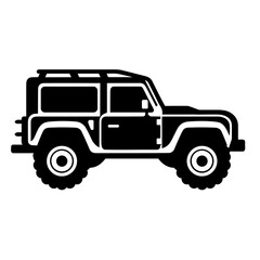 Offroad Car Icon Vector Illustration in Trendy Flat Isolated on White Background. SVG