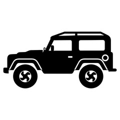 Offroad Car Icon Vector Illustration in Trendy Flat Isolated on White Background. SVG