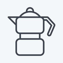 Icon Moka Pot. suitable for education symbol. line style. simple design editable. design template vector. simple illustration