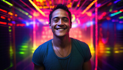 Obraz premium smiling man in nightclub