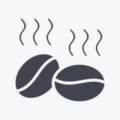 Icon Coffee Beans. suitable for Nuts symbol. glyph style. simple design editable. design template vector. simple illustration