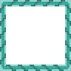 Green tile frame, Mosaic tile frame or background, Tile background, Seamless pattern, Mosaic seamless pattern, Mosaic tiles texture or background. Bathroom wall tiles, swimming pool tiles.