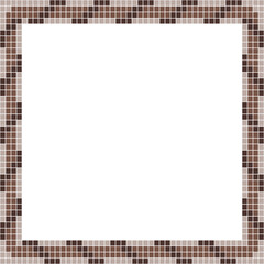 Brown tile frame, Mosaic tile frame or background, Tile background, Seamless pattern, Mosaic seamless pattern, Mosaic tiles texture or background. Bathroom wall tiles, swimming pool tiles.