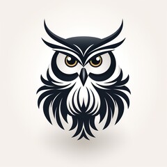 Fototapeta premium logo emblem tattoo with an owl on white isolated background