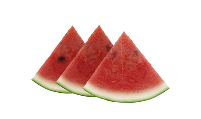Sliced of watermelon isolated on white background.