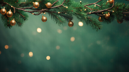Christmas and New years eve Background. Beautiful Wide Angle Holiday Template with Christmas ball...