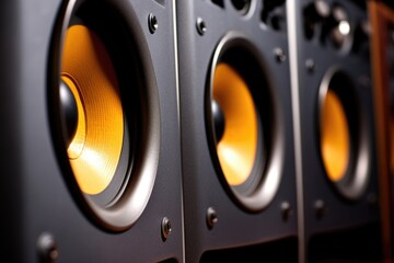 a/v amplifier cooling vents in macro view