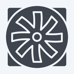 Icon Fan. suitable for Computer Components symbol. glyph style. simple design editable. design template vector. simple illustration