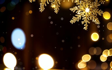 Fototapeta na wymiar Golden Holiday Magic Shimmering Christmas and New Year's Celebration ai generated