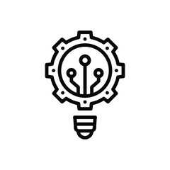 Black line icon for innovation 
