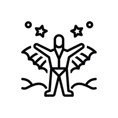 Black line icon for inspiring 