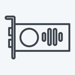 Icon GPU. suitable for Computer Components symbol. line style. simple design editable. design template vector. simple illustration