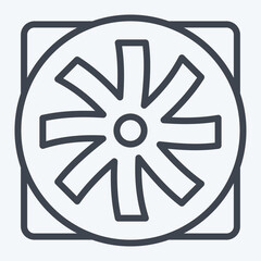Icon Fan. suitable for Computer Components symbol. line style. simple design editable. design template vector. simple illustration