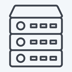 Icon Server. suitable for Computer Components symbol. line style. simple design editable. design template vector. simple illustration