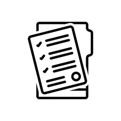 Black line icon for assessment 