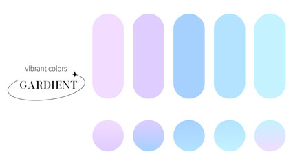  vibrant colorful gradients swatches set
