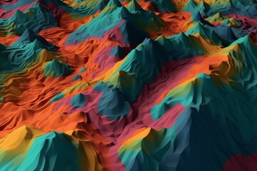 Fototapeta na wymiar Abstract terrain with low polygon count. Generative AI