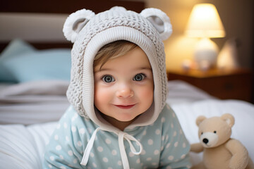 Portrait of a cute baby looking into camera