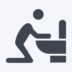 Icon Vomiting. suitable for flu symbol. glyph style. simple design editable. design template vector. simple illustration