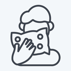 Icon Cough. suitable for flu symbol. line style. simple design editable. design template vector. simple illustration