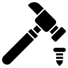 Vector Icon hammer, Carpenter, Construction, Repair, Service