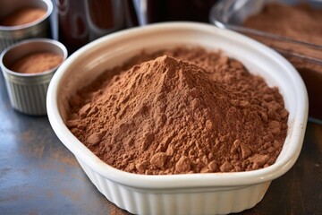tray of unsweetened cocoa powder