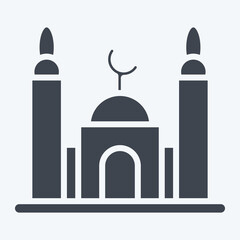 Icon Mosque. suitable for education symbol. glyph style. simple design editable. design template vector. simple illustration