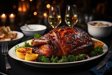 Festive baked turkey