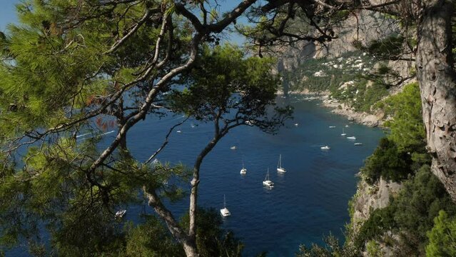 Island of Capri, view from the coast, Amalfi coast