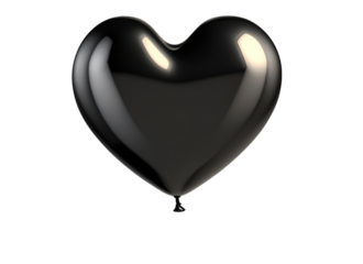 3d black balloon in heart shape