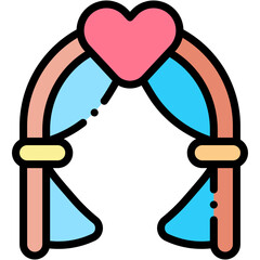 Vector Icon Arch, Ceremony, Wedding Arch, Decoration, Heart, Party