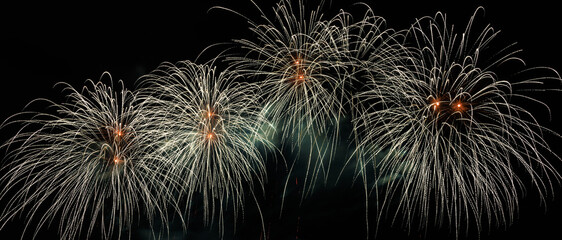 Beautiful of bright light fireworks for postcard wallpaper background abstract,.