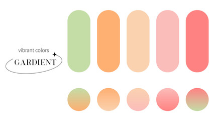  vibrant colorful gradients swatches set
