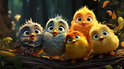 Fototapeta premium group of birds