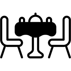 Vector Icon Dinner, Table, Party, Food, Dinner Table, Dine