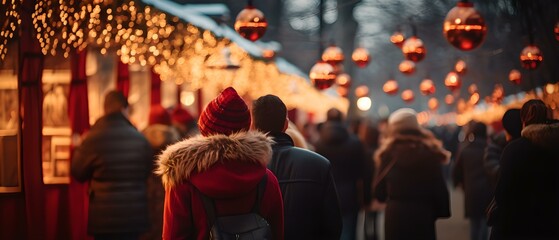 Traditionelle Weihnachtsmarktstimmung: Glühwein, Stände und Dekoration