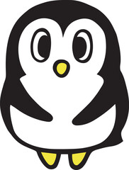 かわいいシンプルペンギン　かしこまるポーズ