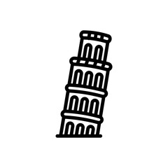 Pisa Tower icon in vector. Illustration